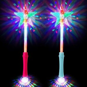 Ultra 1 Blauw 1 Roze LED Licht op Toverstokjes Star Licht Knipperende Toverstokje Fairy Light Princess Toys Premium Magic Wand Kids Star Wand Ideaal Party Favours Princess Parties Wand Disco Ball