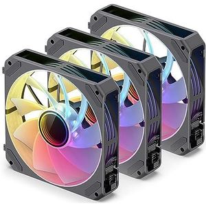 Zdprkqzvz ZG-120B/W CPU Koelventilator Reverse Case Fan Draadloze Splicing Side Light Guide 5V ARGB PWM 120mm Chassis Fan