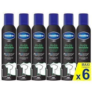 Vaseline Pro-derma Double Invisible (heren) anti-transpirant spray 250 ml | 48 uur zweetbescherming en langdurige frisheid verpakking van 6 stuks