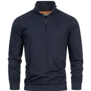 INDICODE Heren INBrandt Sweatshirt | Sweatshirt met opstaande kraag Dark Navy XL