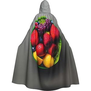 FRGMNT Verse en sappige Fruit Regenboog print Mannen Hooded Mantel, Volwassen Cosplay Mantel Kostuum, Cape Halloween Dress Up, Hooded Uniform