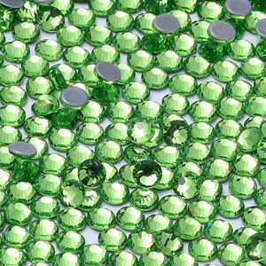 SS6-SS20 1440 stuks/zak hotfix glazen ronde strass steentjes trouwjurk decoratie kristal voor nail art diy accessoires-peridot-SS20(4.6-4.8mm)-1440 stuks