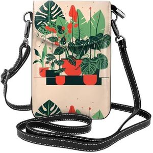 Ingemaakte Turtleback Bamboe Lederen Cross Body Flip Telefoon Tas Met Afneembare Schouderbanden, Gebruikt Voor Reizen, Dating, Vakantie Geschenken, Zwart, Eén maat