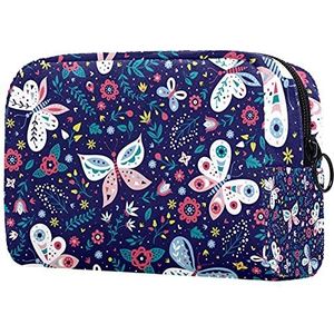 Make-up Pouch Mint Groen Daisy Patroon Make-up Tas Organizer Reizen Zip Toilettas Kleine Cosmetische Case Schoonheidstas voor Tieners Meisjes Vrouwen