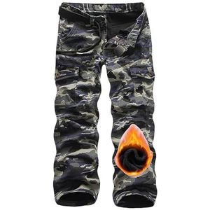 Men's Fleece Lined Work Cargo Trousers,Thermal Multi Pockets Tratical Pants Hiking Walking Hunting Camping Softshell Trousers