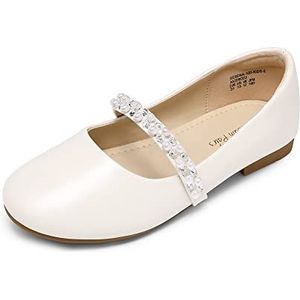 DREAM PAIRS Bloemenmeisje jurk schoenen voor bruiloft,Size 35,Ivoor,SERENA-100-KIDS-NEW-E