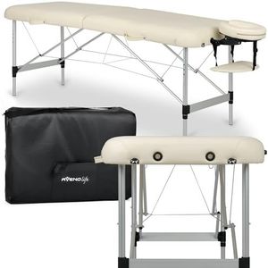 HABYS Estetic Dark 2 zones aluminium cosmetische tafel, inklapbaar, massagetafel, massagebank | 185 x 65 x 80 cm, belasting tot 250 kg | zwart