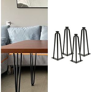 ShiShi Hairpin tafelpoten van haarspeld, poten hoogte 30 cm, poten van staal, poten Scandinavisch meubelstuk, zwart B
