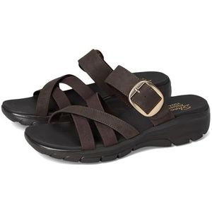 Skechers Easy Going-Perfect Company schuifsandalen voor dames, chocolade, 35.5 EU