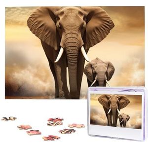 Olifant en baby olifant puzzels gepersonaliseerde puzzel 1000 stukjes legpuzzels van foto's foto puzzel voor volwassenen familie