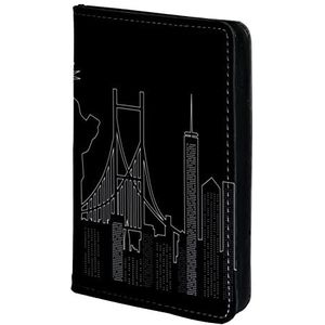 Paspoorthouder Paspoorthoes New York Nacht Tijd Paspoort Portemonnee Reizen Essentials, Meerkleurig, 11.5x16.5cm/4.5x6.5 in