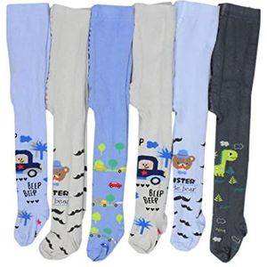 TupTam Baby Jongens Panty Maillot Ondoorzichtig Pakje van 6, Kleurenmix 2, 62-74