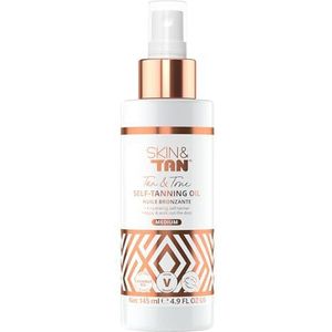Skinny Tan Tan and Tone Self-Tanning Oil - Spritz, Go, and Glow - No Need to Rinse - Hydrating and Toning Formula - For Healthier Looking Skin - Blurs Appearance of Stretch Marks - Medium - 4.9 oz