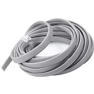 Othmro 1 st kabelmanagementhuls, gevlochten kabel opgeruimd, snoerafdekking draadhider, 5 m kabelorganisatoren draad opgeruimd voor tv/pc USB-kabel, grijs (breedte: 10 mm)