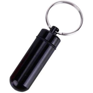 Cecilie 5pcs / lot waterdichte aluminium pillendoosje Medicine Case Container Bottle Holder Keychain Outdoor Pill Case pillendoosje Portable Cecilie (Color : Black)