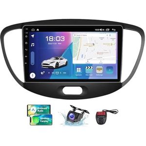Voor Hyundai Grand i10 2008-2012 Android 13 Carplay Autoradio, 9 inch Scherm Radio Wireless Android Auto Bluetooth 5.0 Handsfree 4G WiFi FM/RDS/DAB+ Radio Achteruitkijkcamera + DVR(NF-7)