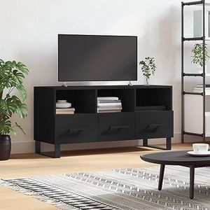 AUUIJKJF Entertainment Centra & TV Stands TV-meubel Zwart 102x36x50 cm Engineered Houten Meubels