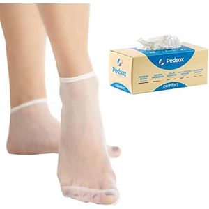 Pedsox, Wegwerp Hygiënesokken, Doos van 100 stuks, Line Comfort, Unisex, One Size, Wit, Eén maat
