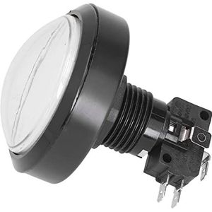 Grote bolle knop, 60 mm LED-kraanmachineknop Duurzaam voor kraanmachine Gameconsole(60 MM-wit + twee voetschakelaar + LED-licht)