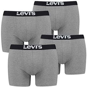 Levis Solid Basic Boxershort voor heren, 4 stuks, 758, Middle Grey Mélange, M