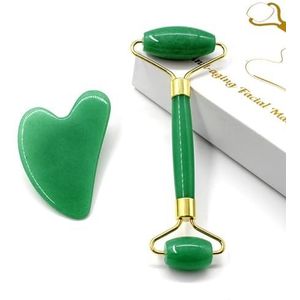 LUODOOHE Jade Roller & Gua Sha Set Face Roller en Gua Sha gezichtsgereedschap voor huidverzorging routine en wallen, Self Care Gift voor mannen vrouwen