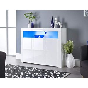MMT Meubelontwerpen Dressoir, Engineered Hout, Wit, 116cm x 35cm x 93cm