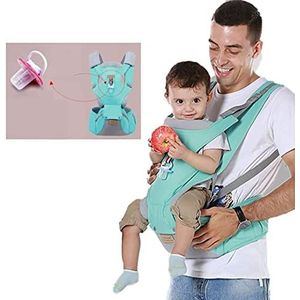 Baby Carrier Multifunctionele en verstelbare ergonomische heupstoel 2In1Detachable Seat Baby Carrier Lichtgewicht en ademend (0-36 Maand) (Kleur: Lichtblauw)