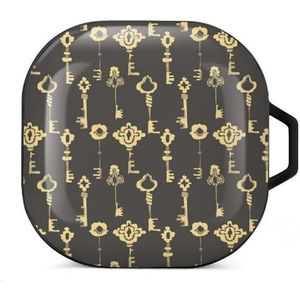 Vintage toetsen oordopjes hoesje compatibel met Samsung hard shell beschermhoes zwart-stijl