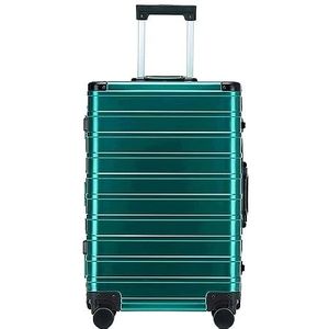 Bagage Koffers Met Wielen Aluminium Magnesiumlegering Handbagage Koffer Met Grote Capaciteit Trolley Koffer (Color : Grün, Size : 24inch)