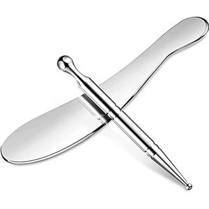Rvs Diepe Weefsel Gua Sha Massage Tool Handleiding Acupunctuur Pen Schrapen Tool Gua Sha Staal Gereedschap Zelfmassage 2 Stks/set