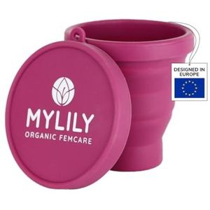 MYLILY® Menstruatiecup voor schoonmaken en bewaren | Sterilisator voor alle soorten menstruatiecups | Opvouwbaar etui voor de magnetron | 100% medische siliconen (bes)
