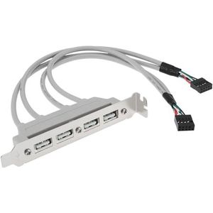 YINETTECH 4 poorten USB 2.0 Vrouwelijk naar 2 Moederbord 9Pin Header Kabel met PCI-E Beugel