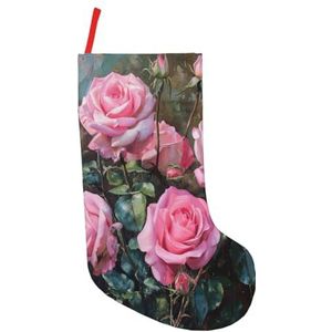 Roze verse rozen afdrukken kerst kousen,Vakantie partij decoraties