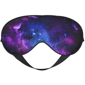 Blue Galaxy Printing Soft Eye Masker, Dubbelzijdige Soft Eye Cover voor Slaap, Reizen, Yoga, Verstelbare Riem, Blokkeert Licht