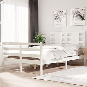 Prolenta Premium - Bedframe van massief grenenhout, wit, 120 x 200 cm