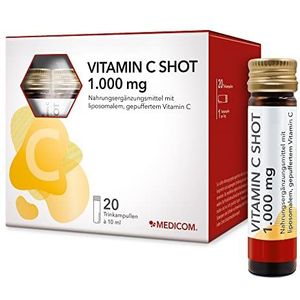 MEDICOM Vitamin C Trinkampulle hochdosiert 1.000 mg - liposomales, gepuffertes Vitamin C, hohe Bioverfügbarkeit, sehr gut verträglich, direkt - für das Immunsystem - VEGAN