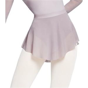 UBOHUZ Vrouw Ballet Rok Split Korte Dans Zachte Mesh Cover Elastische Voor Vrouwen, Grijs Paars, XL
