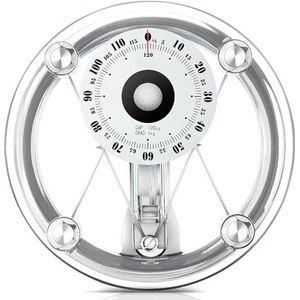 Mechanische Weegschaal, Geen Batterijen Nodig, 120 Kg Weegschaal, 155 Mm Grote Wijzerplaat, Rond Gehard Glas, Voor Hotels, Sportscholen, Woningen En Badkamers