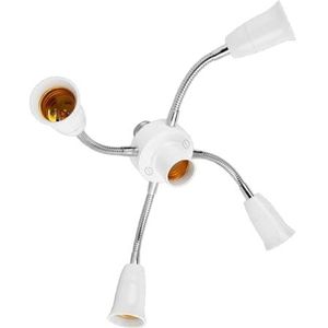 Verstelbare E27 Base Light Socket Splitter Zwanenhals LED-lampen Houder Converter