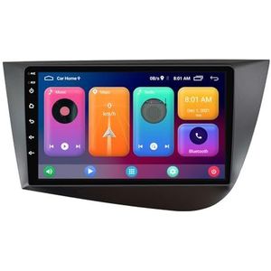 Dubbele DIN Android 14 autoradio voor Seat Leon 2 MK2 MK 2 2005-2012 9 Duim QLED Touch screen-met Draadloze Carplay Android Auto GPS navigatie 4G WiFi Stuurwielbediening achteruitrijcamera(LHD,P2 WIFI