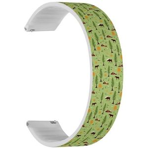 RYANUKA Solo Loop Band Compatibel met Amazfit GTS 4 / GTS 4 Mini / GTS 3 / GTS 2 / GTS 2e / GTS 2 mini / GTS (Funny Animals Cubs Goats) Quick-Release 22 mm rekbare siliconen band band accessoire,