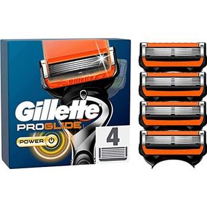 Gillette Fusion5 Proglide Power Navulmesjes (4 Stuks), Scheermesjes Voor Mannen, Met Flexball Technologie, Volgt De Gezichtscontouren, Past In Brievenbus