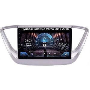 Android 10 Bluetooth Autoradio Dubbel Din Multimedia Speler 9 inch Touchscreen Auto Stereo Voor Hyundai Solaris 2017 2018 Met GPS Ondersteuning Spiegel Link/Stuurbediening Dual USB Backup Camera (Col