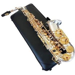 saxofoon kit Houtblazers Altsaxofoon Verzilverde Gouden Sleutel Professionele Sax Met Mondstukkoffer