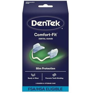 DenTek, Comfort-Fit tandheelkundige beschermer voor nachtelijk tandenslijpen, 2 tellen (verpakking kan variëren)