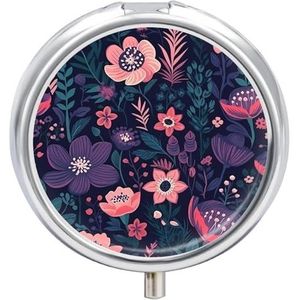 Pillendoos Ronde Metalen Pillendoosje 3 Compartiment Draagbare Kleurrijke Tuin Pillen Organizer Reizen Pillendoos voor Pocket Purse Leuke Pillencontainer Houder voor Vitaminen Medicatie Visolie