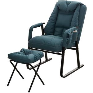 Zero Gravity Chair, 200 Kg Draagvermogen, Opvouwbare Fauteuil Met Kussen/zijvakken/voetensteun, Verstelbare Loungestoel Om Te Zitten En Te Slapen, For Woonkamer, Balkon, Tuin (Color : Blue)