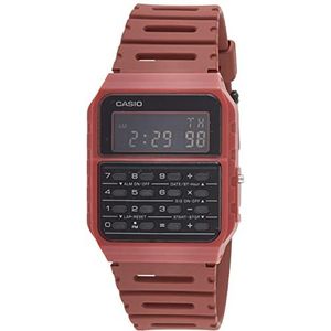 CASIO Digitale CA-53WF-4BDF, Casio Collectie Retro Heren Digitaal Horloge Met Plastic Rode Strap Ca-53wf-4bdf, 34MM, lussen