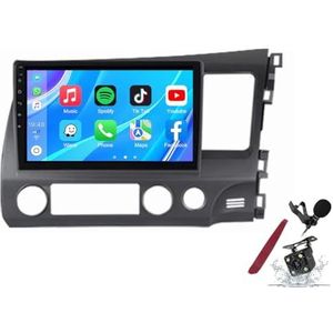 Android 14 Autoradio Sat Navi voor H-onda Civic LHD/RHD (2004-2011) 9 Inch Touchscreen Multimedia Speler met Draadloze Carplay GPS Navigatie FM RDS Bluetooth 5G-WiFi SWC DSP,M120s