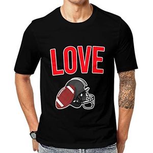 I Love American Football Rugby heren korte mouw grafisch T-shirt ronde hals print casual tee tops 3XL